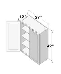 Boyel Living Standard Wall Cabinet 2 Door 3 Shelves, Ready to Assemble Kitchen Cabinet with Solid Wood Frame