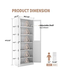 Boyel Living Storage Cabinet 5 Shelf Adjustable Steel Modern Tool Free Assembly