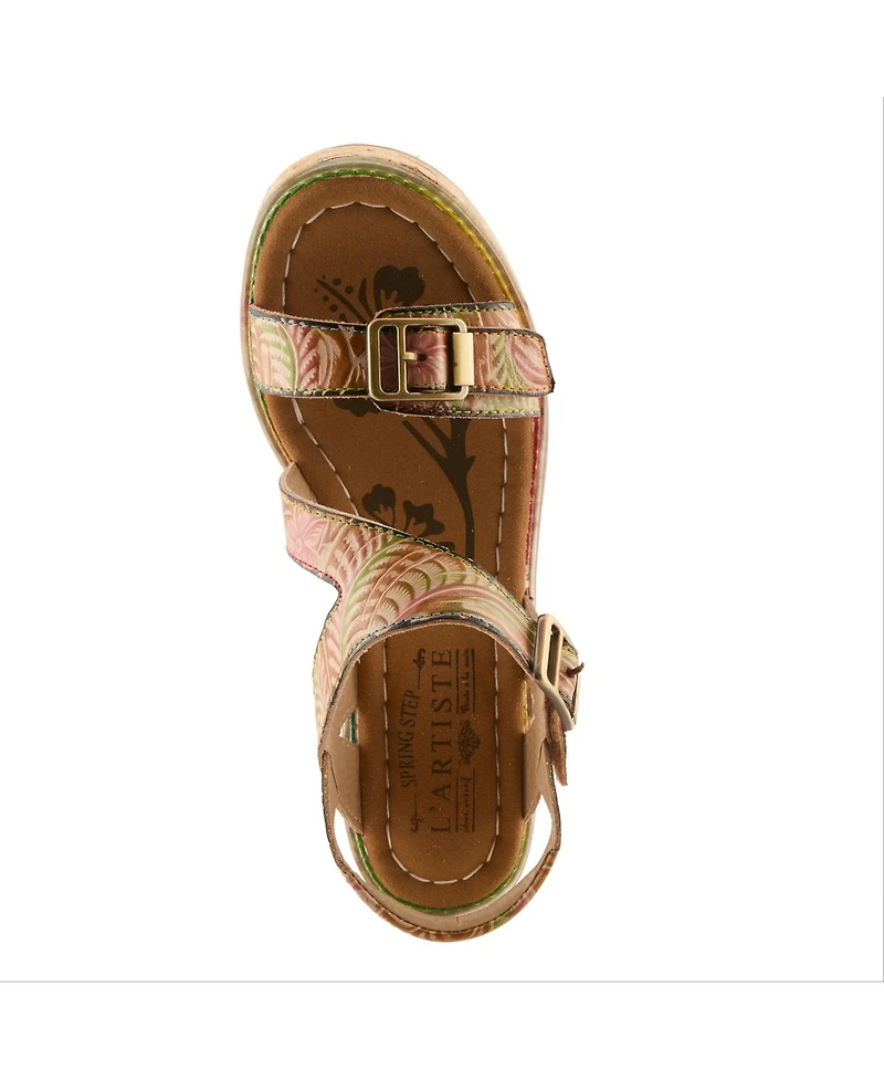 L'Artiste Women's Jess Women's Wedge Sandal with Cushioned Insole
