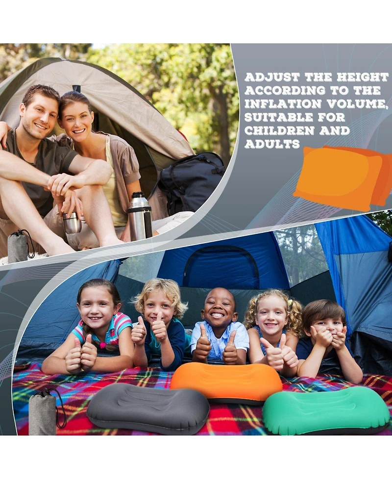 Piscifun 3 Pack Inflatable Camping Travel Neck Support Pillow Ultralight Portable
