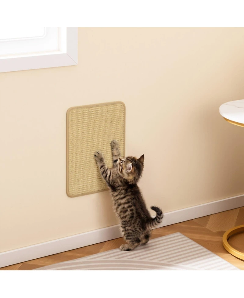 Hongge 12-Piece Cat Scratcher Mat Set 16 x 12 Inch Sisal Scratching Pads with Anti-Slip Backing