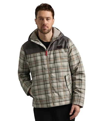 Hunter Men's Zipper-Front Plaid Print Jacket