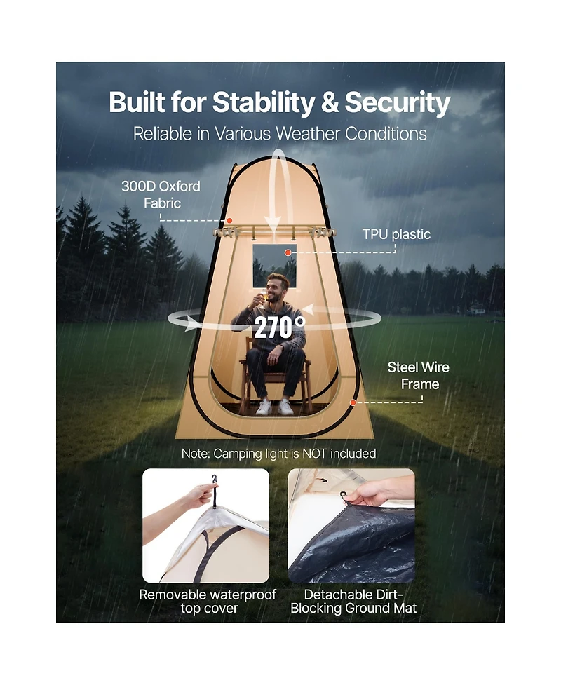 Sevorley Pop Up Bubble Tent, 47-Inch Clear 1-Person Waterproof Outdoor Pod