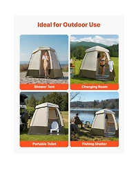 Sevorley 2-Room Camping Shower Tent, Foldable Privacy Changing Room with Carry Bag