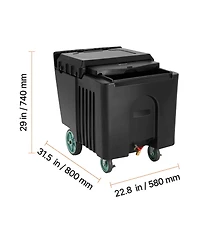 Sevorley Commercial Ice Caddy, 125 lbs Insulated Rolling Ice Bin with Wheels and Sliding Lid