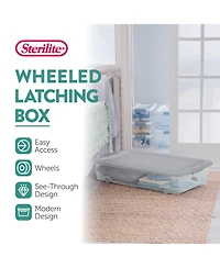 Sterilite 56 Qt Wheeled Under Bed Storage Container, Plastic Bin, 4 Pack