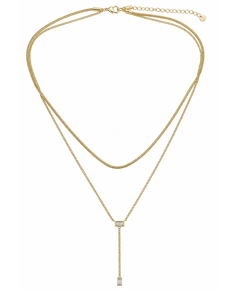 And Now This Cubic Zirconia Double Layer Y Necklace