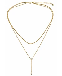 And Now This Cubic Zirconia Double Layer Y Necklace