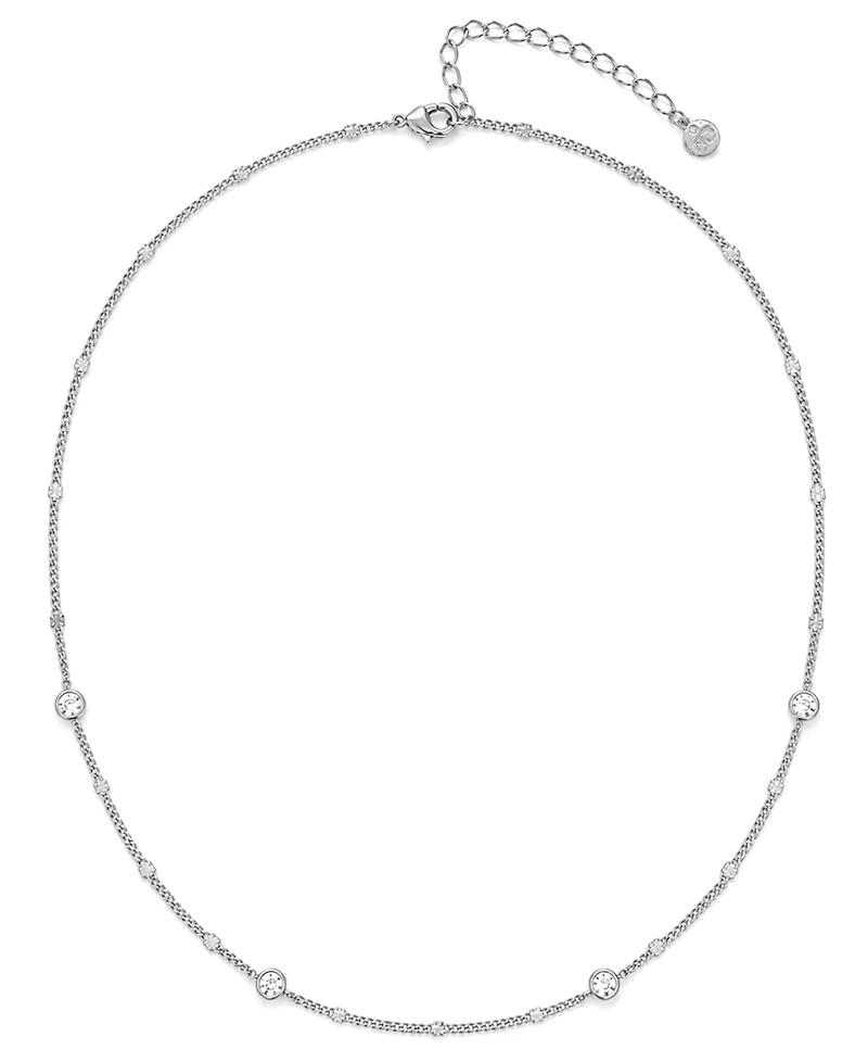 And Now This Cubic Zirconia Circular Shaped Station Necklace