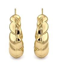 And Now This 18K Gold Plated Twisted Puff C-Hoop Earrings