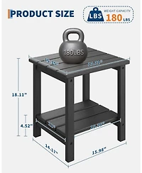 homfan Set of 2 Hdpe Side Table