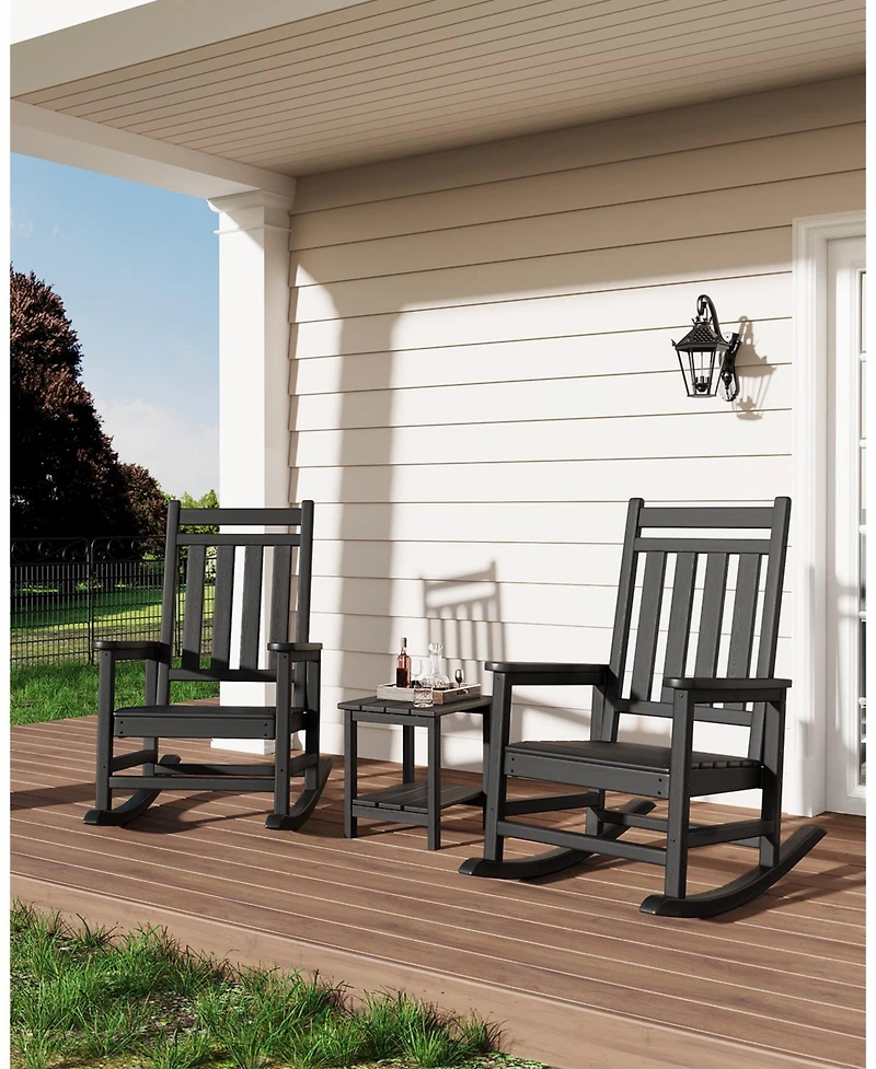 homfan Hdpe Outdoor Side Table – 2-Tier Weather and Uv Resistant Patio End Table with Wood Grain, Easy Assembly for Backyard or Poolside