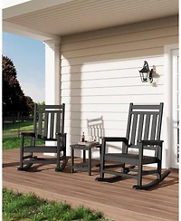 homfan Hdpe Outdoor Side Table – 2-Tier Weather and Uv Resistant Patio End Table with Wood Grain, Easy Assembly for Backyard or Poolside