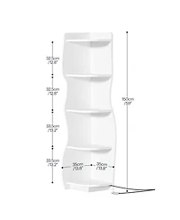 Slickblue 5-Tier Corner Bookshelf with Led Light Modern Display Storage Shelf for Home Office