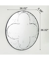 Busdays Round Wall Mounted Mirror Versatile Home Decor for Bedroom Living Room Dining Room Fireplace Foyer