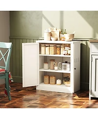 Boyel Living Storage Cabinet Steel Adjustable Shelves Anti Tip Ventilated Hooks