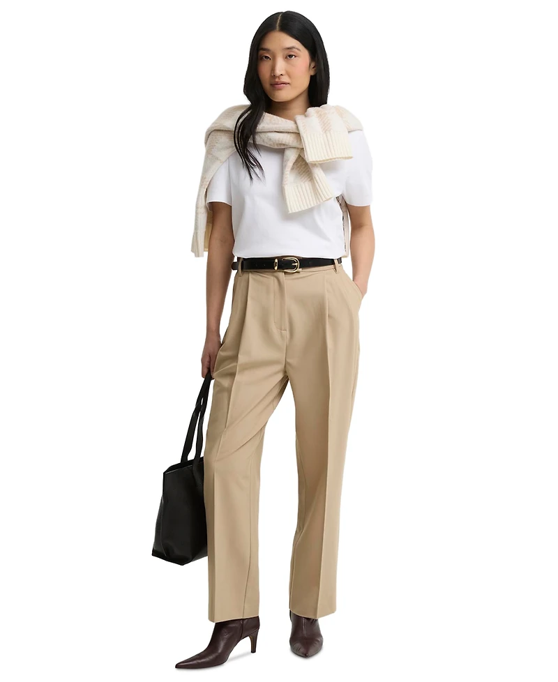 Barbour Women's Fawne Straight-Leg Pleated Trousers