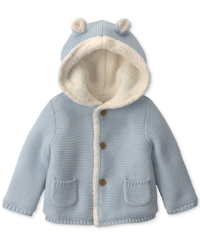 Carter's Baby Boys' and Girls' Bear Sweater Knit Hooded Jacket