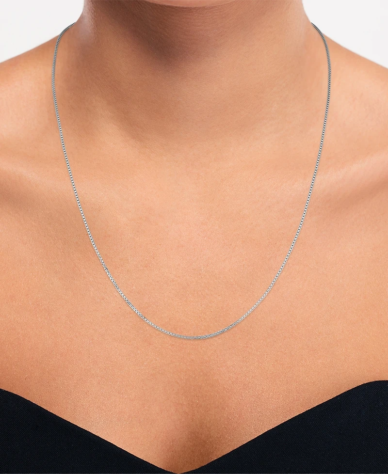 Macy's Diamond-Cut Box Chain Necklace in 10k White Gold