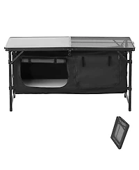 Sevorley Lightweight Folding Camping Kitchen Table with 3 Adjustable Heights