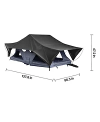 Sevorley Foldable Aluminum Rooftop Tent for 2-3 Person with Led Light, 10 Windows and Mattress