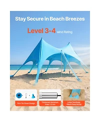 Sevorley Pop Up Beach Tent Sun Shelter, Upf 50 Plus, 20 x 13 feet Canopy