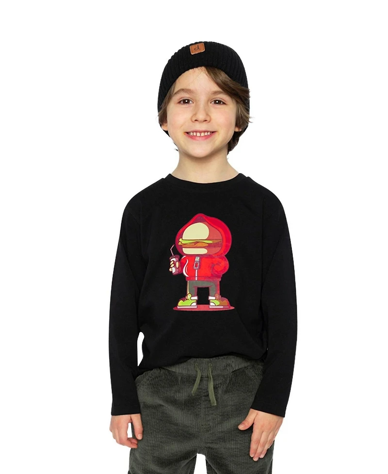Deux par Deux Little and Big Boy Long Sleeve Organic Cotton T-Shirt