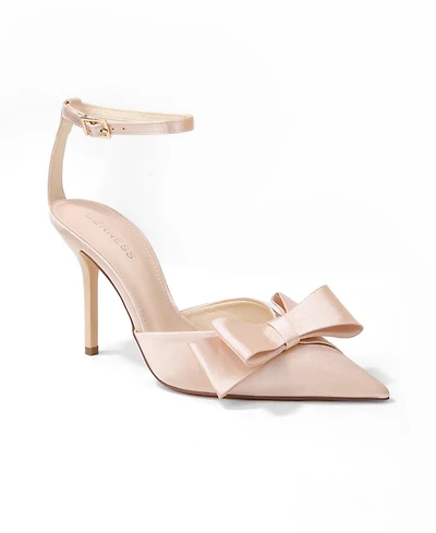 Berness Women's Tulip Satin D'Orsay Bow Pumps