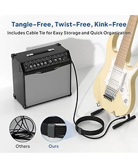 Lofree Right Angle To Straight Guitar Audio Cable 2 Pack Balanced Trs Nylon Braided