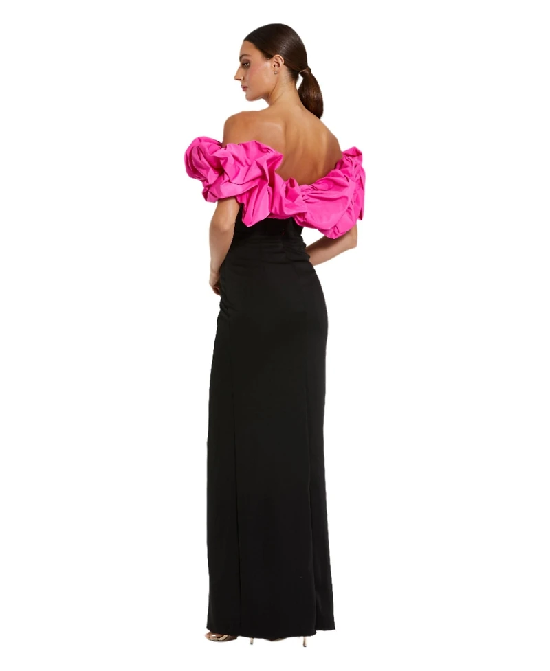 Mac Duggal Women's Off-the-Shoulder Column Gown with Oversized Ruffle