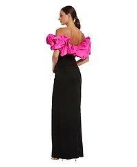 Mac Duggal Women's Off-the-Shoulder Column Gown with Oversized Ruffle