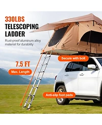 Sevorley Hard Shell Rooftop Tent for 2-3 Person, Foldable with Telescopic Ladder