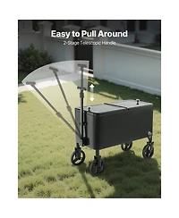 Sevorley Rolling Ice Chest Cart, 80 qt, Telescopic Handle, Holds 110 Cans