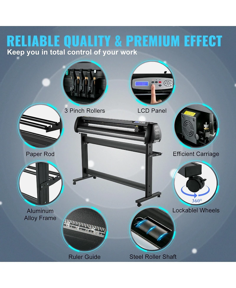 Sevorley 53 inch Vinyl Cutter Plotter with Stand and SignMaster Software