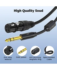 Lofree Xlr to 1/4" Trs Nylon Braided Gold Plated Audio Cable