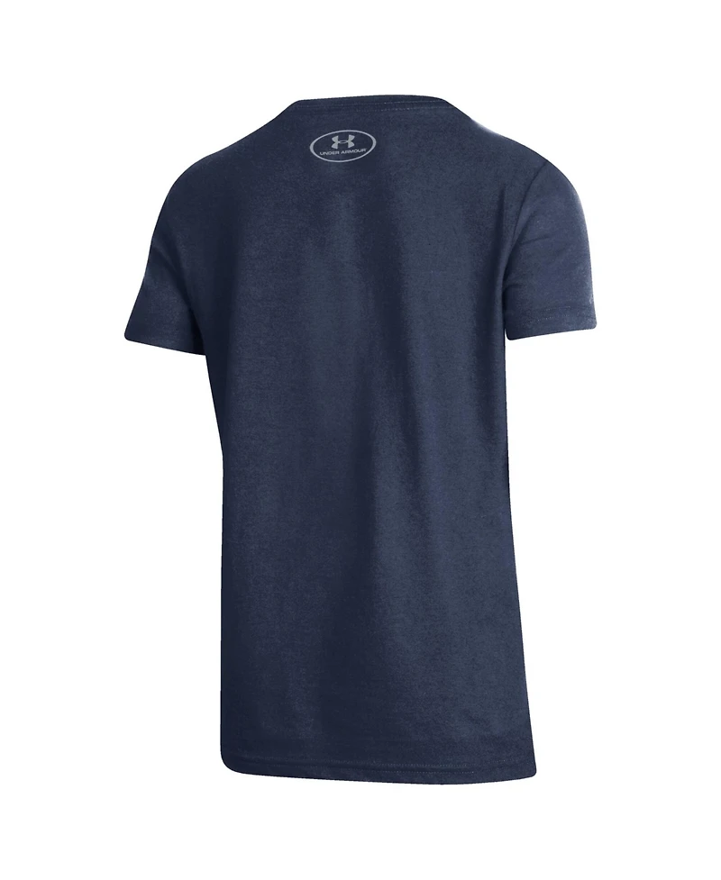 Under Armour Big Boys and Girls Navy Notre Dame Fighting Irish 2026 Shamrock Series Interlock Mesh Performance T-Shirt
