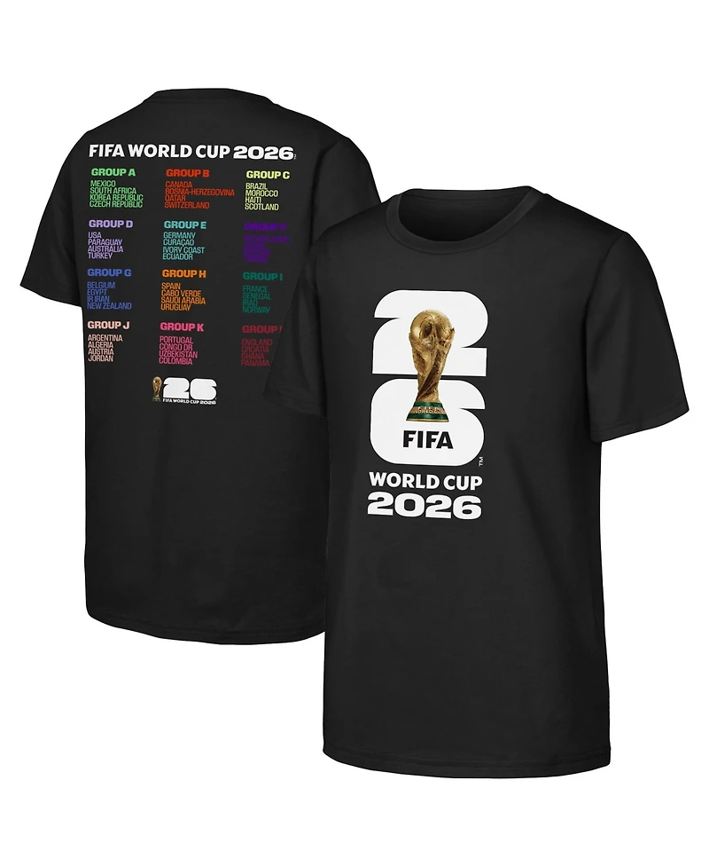 Outerstuff Big Boys and Girls Black Fifa World Cup 2026 Bracket T-Shirt