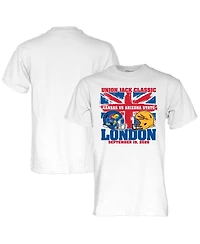 Blue 84 Men's and Women's White Kansas Jayhawks vs. Arizona State Sun Devils 2026 Union Jack Classic Matchup T-Shirt