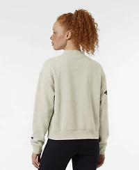 Champion Women's Oatmeal Minnesota Wild Collar Script Triumph Fleece Crewneck Sweatshirt