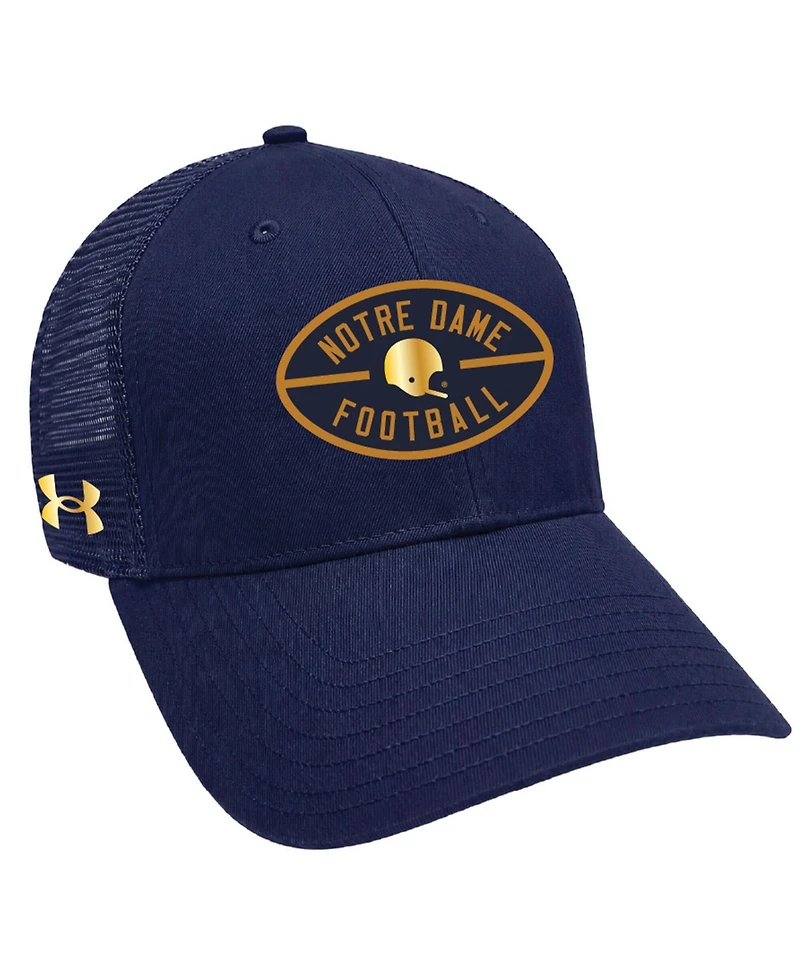 Under Armour Men's and Women's Navy Notre Dame Fighting Irish Shamrock Series Washed Cotton Performance Adjustable Trucker Hat