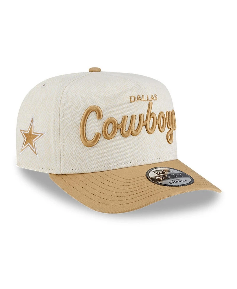 New Era Men's Cream Dallas Cowboys Herringbone 9FIFTY A-Frame Snapback Hat