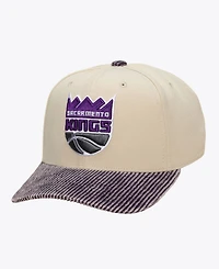 Mitchell & Ness Men's Cream/Purple Sacramento Kings Washed Corduroy Pro Crown Snapback Hat