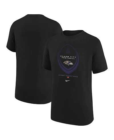 Nike Big Boys and Girls Purple Baltimore Ravens Icon Legend Dri-fit T-Shirt