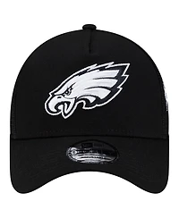 New Era Men's Black Philadelphia Eagles City Script 9FORTY A-Frame Adjustable Hat