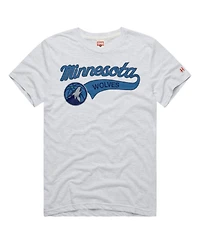 Homage Men's and Women's Ash Minnesota Timberwolves Script Tri-Blend T-Shirt
