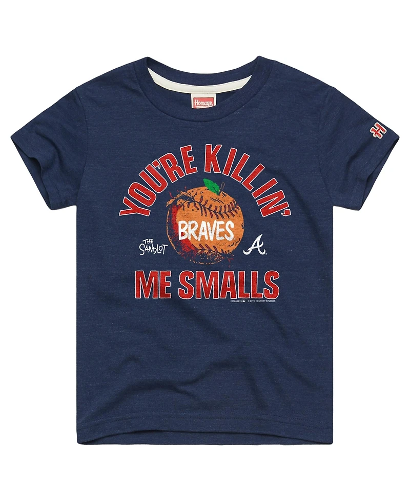 Homage Big Boys and Girls Navy Atlanta Braves x The Sandlot Tri-Blend T-Shirt