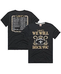 Homage Men's and Women's Charcoal New Orleans Saints 2026 Nfl Schedule Queen Tri-Blend T-Shirt