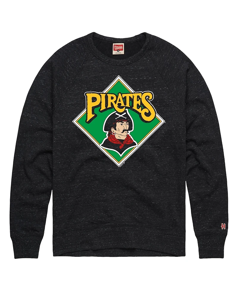 Homage Men's Charcoal Pittsburgh Pirates Cooperstown Collection Raglan Tri-Blend Sweatshirt