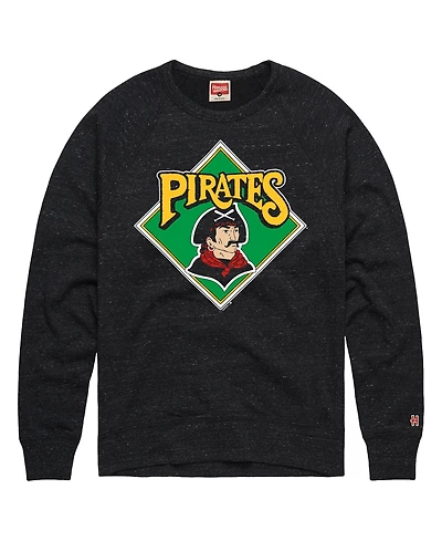 Homage Men's Charcoal Pittsburgh Pirates Cooperstown Collection Raglan Tri-Blend Sweatshirt