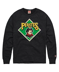 Homage Men's Charcoal Pittsburgh Pirates Cooperstown Collection Raglan Tri-Blend Sweatshirt